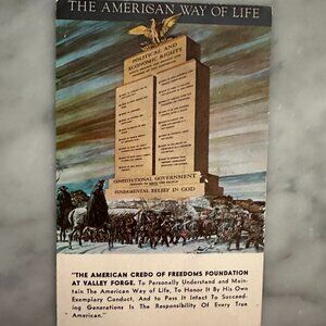 Vintage Postcard THE AMERICAN WAY OF LIFE AMERICAN CREDO OF FREEDOMS FOUNDATION